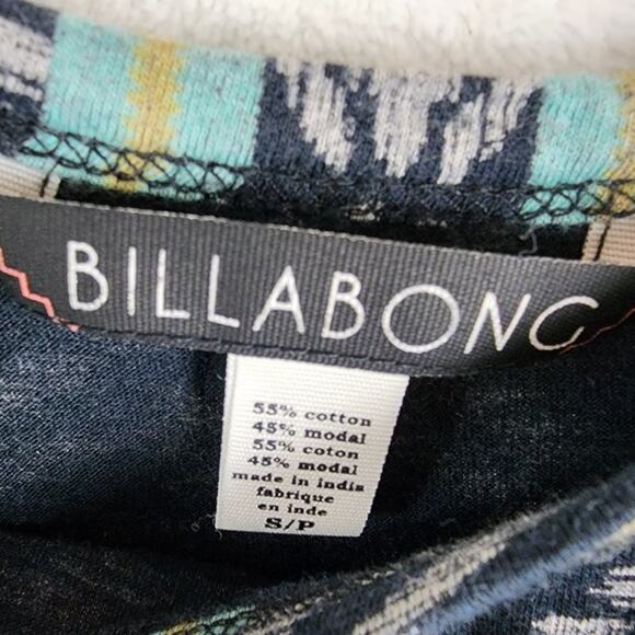 Billabong Tank Top Women S Case Closed Southwestern Print Modal Green Black - Picture 3 of 10
